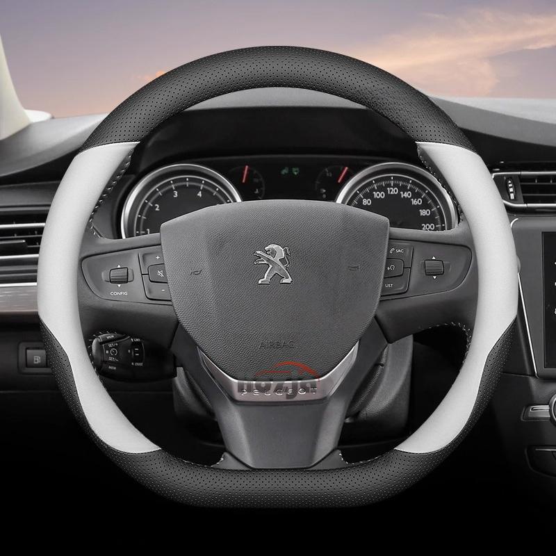 35cm 38cm Leather Car Steering Wheel Cover for Peugeot 5008 408 308 Rifter e-Expert Expert e-Traveller Landtrek Accessories