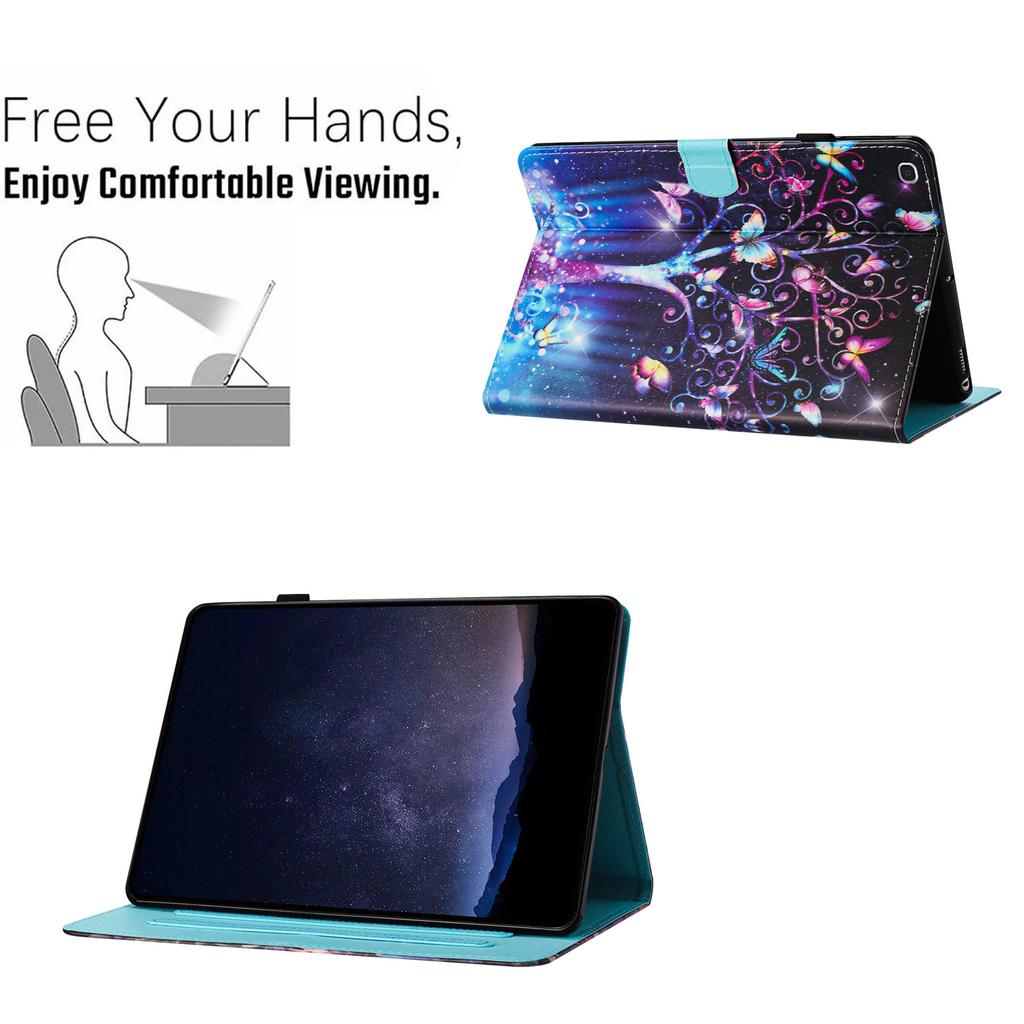 Für Samsung Galaxy Tab S6 Lite (2024)/(2022)/(2020) P610 Hülle Stilvolles Muster Leder Ständerabdeckung mit Kartenfächern