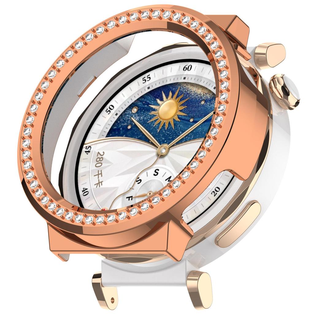 Blingowa Pusta Obudowa PC Na Huawei Watch GT5 4 41mm Pokrowiec Skóra Samrt Pasek Diamentowy Kryształowy Zderzak Ochronny GT5 41mm