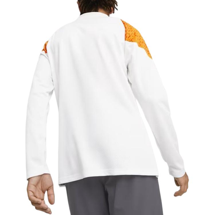 Puma Color-Block Logo Print Loose Long Sleeve Jacket Men Outerwear White 772858-19