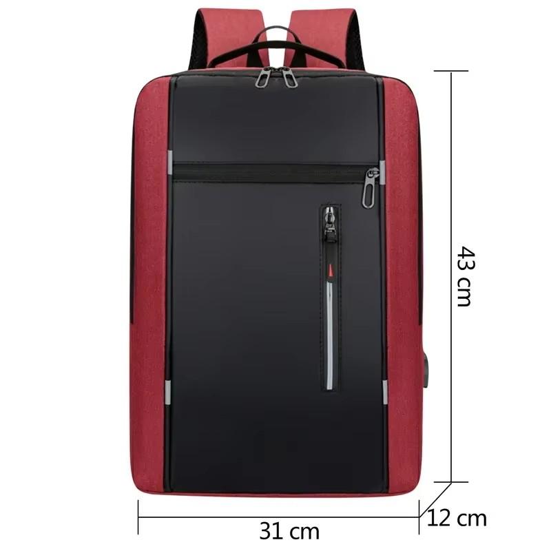 Men's Waterproof USB School Backpack Oxford Cloth 15.6 Inch Laptop Backpack Stylish Unisex Business School Back Pack