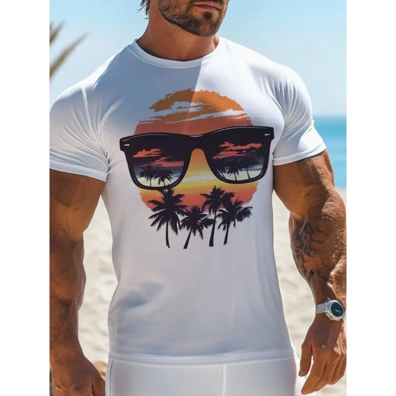 Sommer Täglich Lässig Herren Locker sitzendes Top 3D Wellenmuster Herren T-Shirt Outdoor Herren Modisches Kurzarm T-Shirt