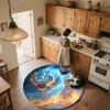 Flame Tiger,Round Area Rug,Carpet Rug for Living Room Bedroom Sofa Playroom Decor,Non-slip Floor Mat