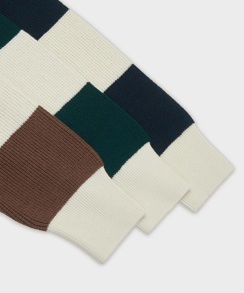 Yaichi Striped Merino Wool Waffle Rugby - Sycamore