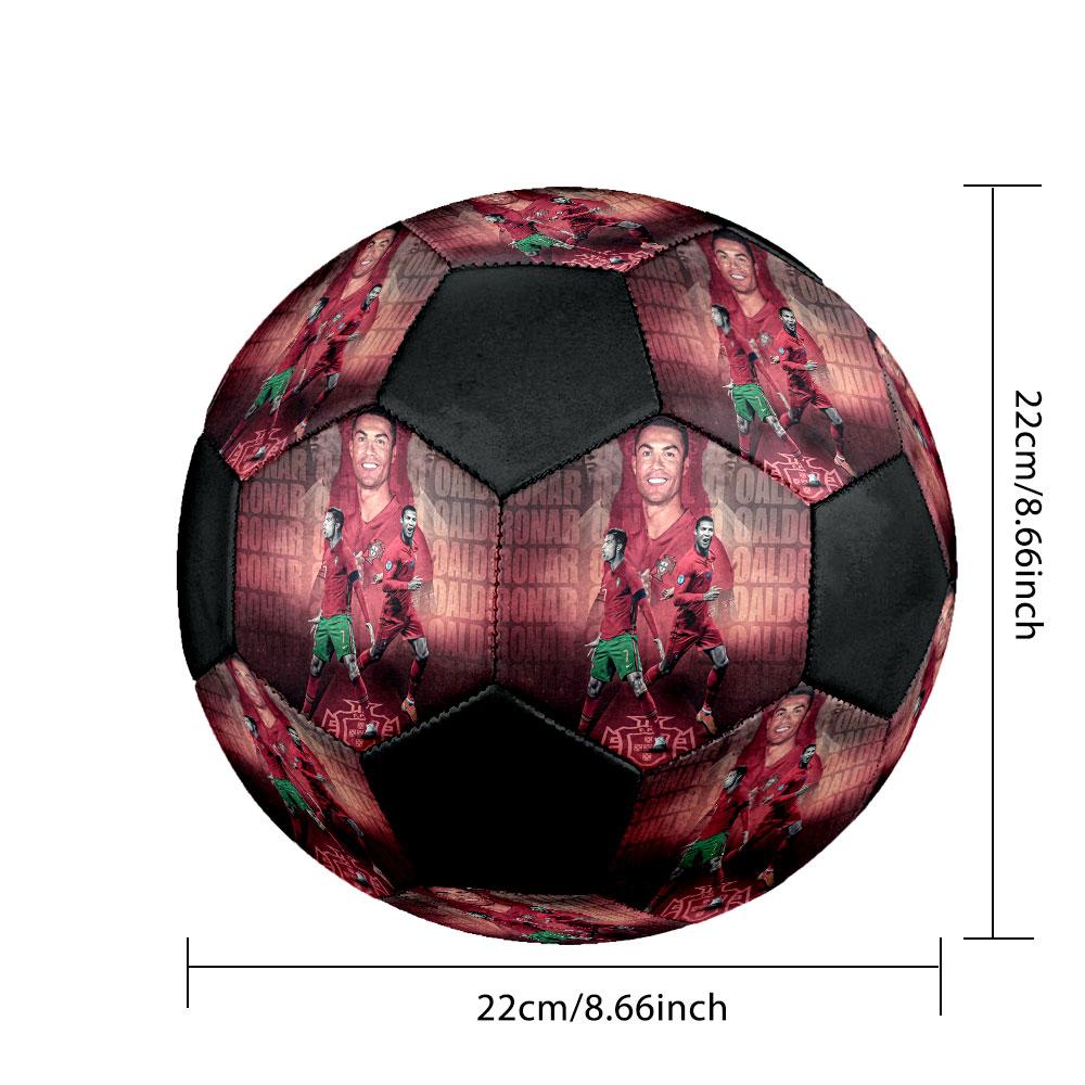 1 pièce Cristiano Ronaldo taille 5 ballon de football PrahaBallon de Football Indoor Coloré Tous Âges Cousu à la Machine PVC Prêt pour la Compétition Durable Haut Rebond