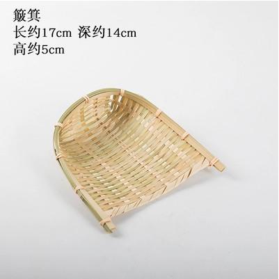 Handmade Bamboo Woven Products Bamboo Screen Bamboo Basket Storage Basket Fruit Dish Dim Sum Tray Farm Woven Round Dustpan