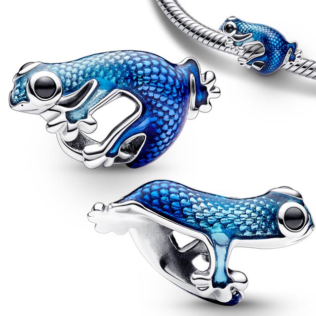 New 925 Silver Conch Dangle Octopus Charm Frog Blue Enamel Bead Fit Snake Bracelet Girls Jewelry Gifts