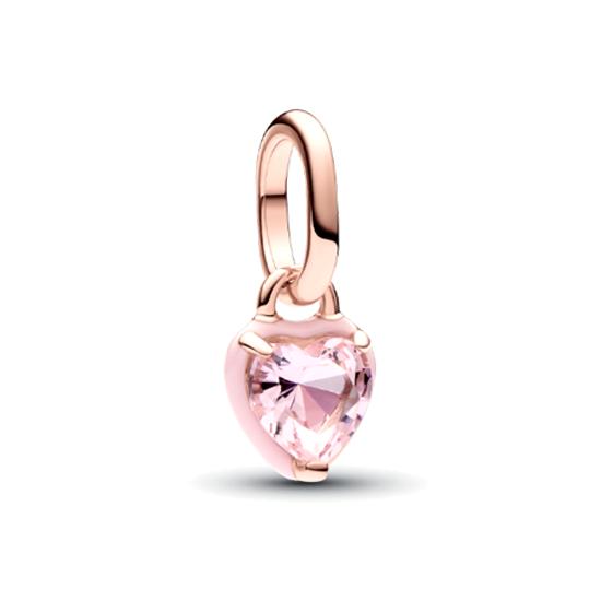 Pandora Heart Charm 14K Rose Gold Plated Pendant Women jewelry Pink 783042C01 Shopping Bag