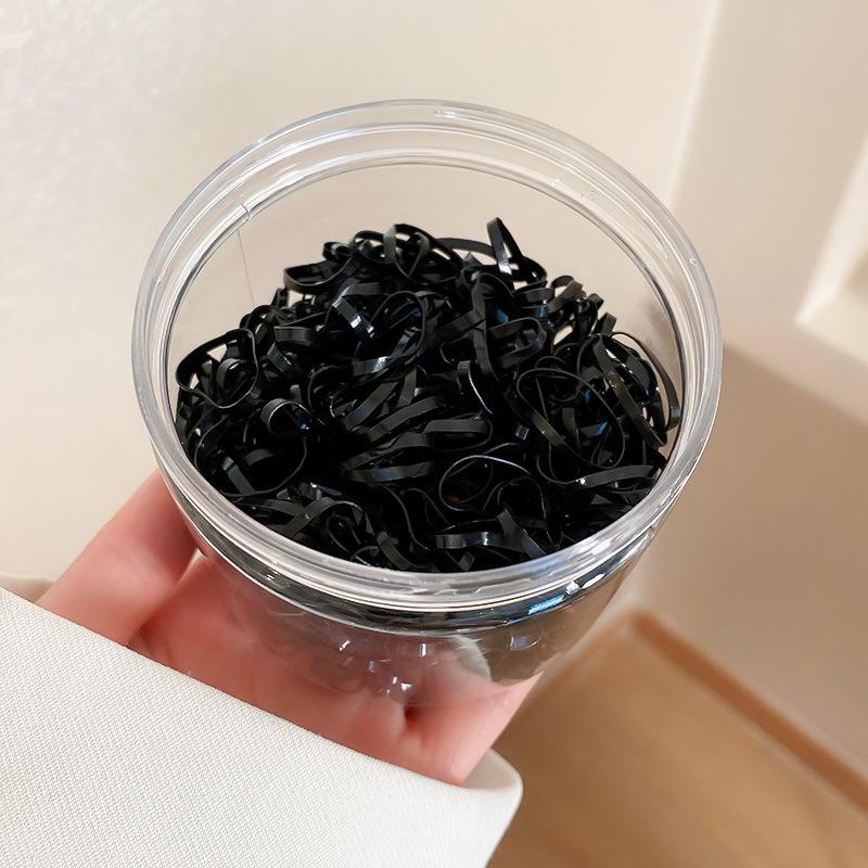 

450 Pcs Boxed Disposable Rubber Band Hair Rope Thickened Black Small Hair Ties High Elastic Durable Hair Accessories