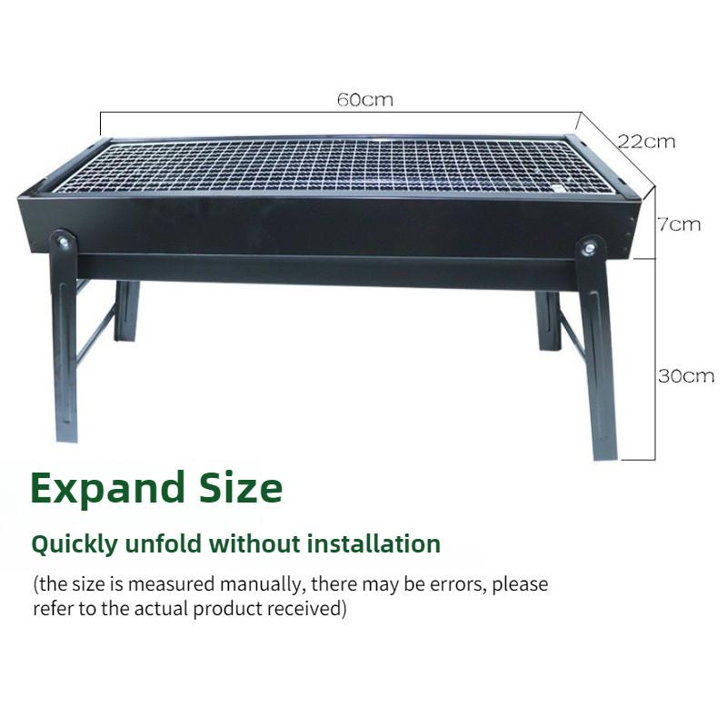 Kalınlaştırılmış Büyük Boy Barbekü Izgarası Dış Mekan Barbekü Taşınabilir Kömürlü Izgara Katlanabilir Barbekü Pişirme Araçları