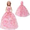 5 Pcs 11.5'' Doll Dress Spring Floral Flower Gown Wedding Lace Pink White Clothes 30cm Girl Doll Accessories Toy Gift