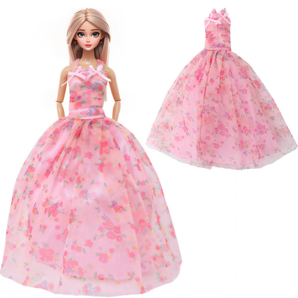 5 Pcs 11.5'' Doll Dress Spring Floral Flower Gown Wedding Lace Pink White Clothes 30cm Girl Doll Accessories Toy Gift