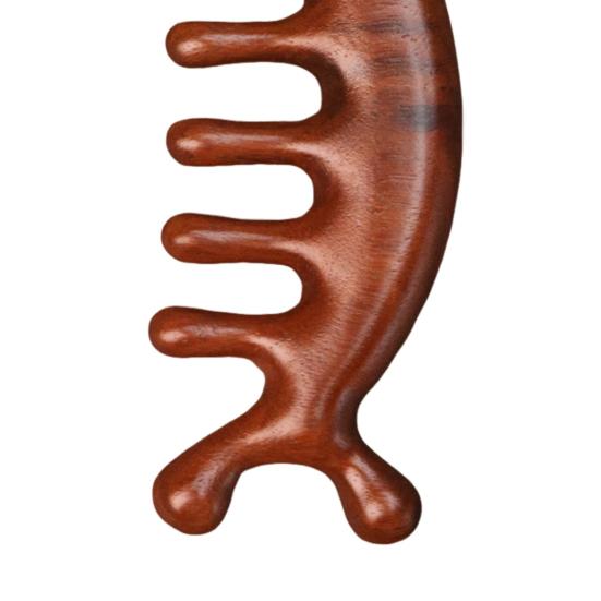 Sandalwood Scalp Massage Comb Multi-functional Meridian Comb Wooden Wide Tooth Face Head Body Massager Guasha Scrubber Tool