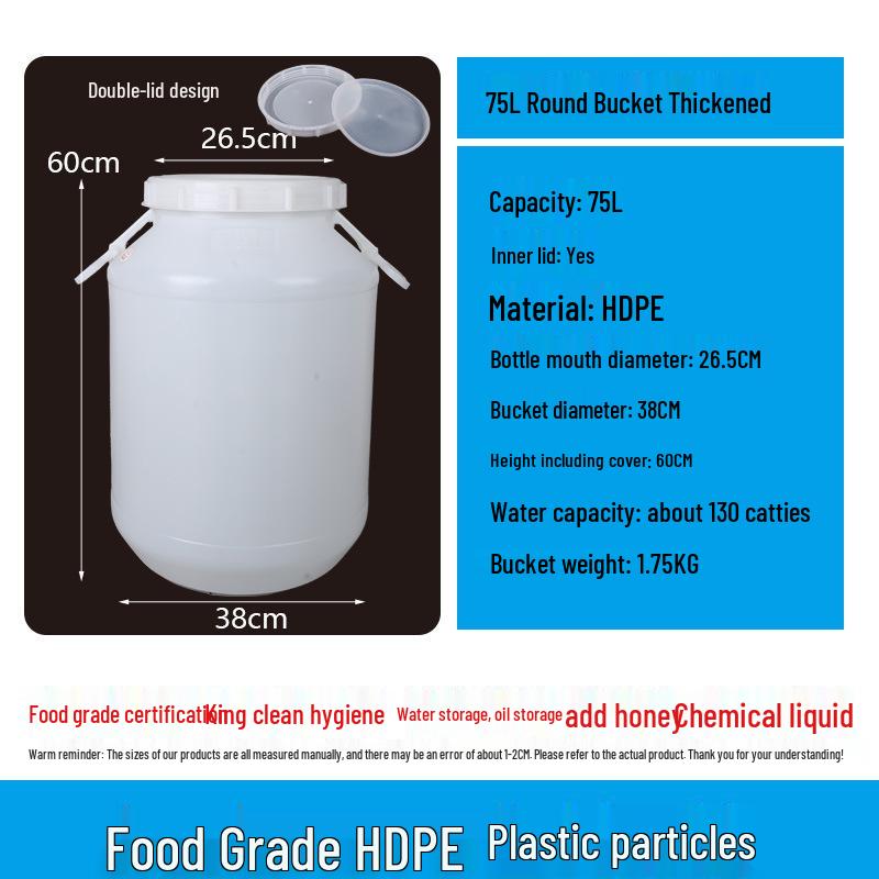 Extrem großer Gärbehälter aus lebensmittelechtem Kunststoff mit Deckel für Enzymbrauerei & Tierfutteraufbewahrung