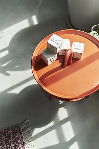 AZUMAYA Kuka Side Table, PT-88OR, 42cm Wide, Orange, 42cm Deep X 55cm High