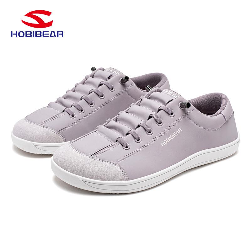 HOBIBEAR Leather Barefoot Shoes Lightweight Wide Toe Box Zero Drop Slip-on Shoes for men&Women