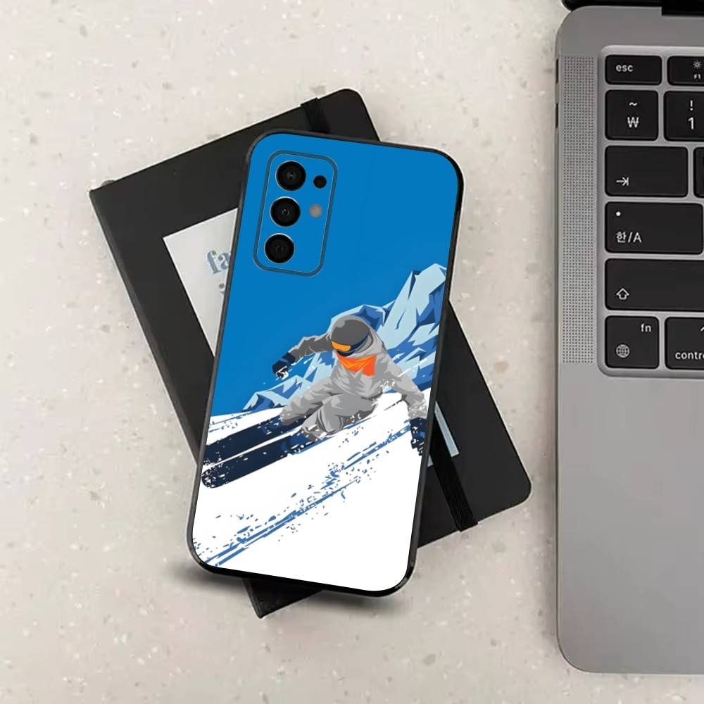 

Sport Snowboarding Art For Samsung Galaxy A73,31,32,72,41,53,52,71,22,5G,Note,J7,8,9 Soft Black Silicone Phone Case SamsungA21S