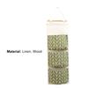 3 Pockets Wall Door Closet Home Hanging Storage Bag Linen Fabric Organizer Pouch