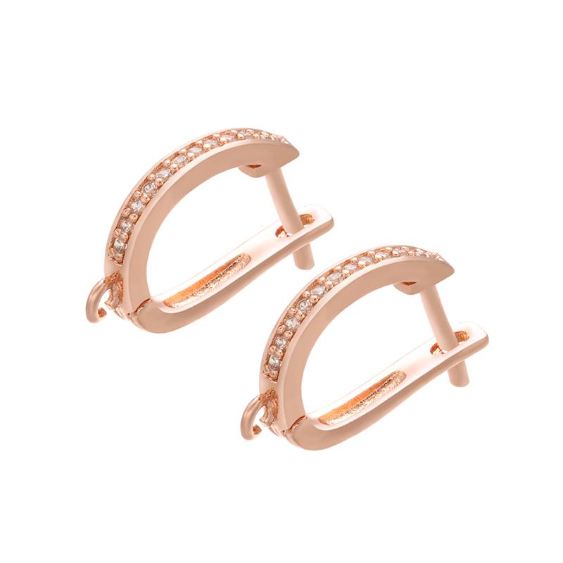 ZHUKOU Brass Gold Earring Hooks Accessories Crystal stud earrings hook for handmade Earrings Jewelry Making VE94