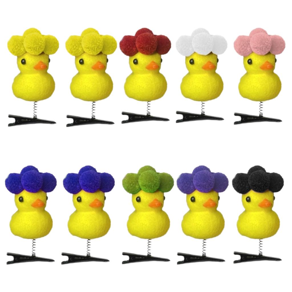 Set of 10 Little Yellow Duck Hairpin 3D Headset Clip Cute Hairpins Fashionable DIY Duckbill Clip for Headwear Enthusiast