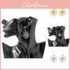 Gold Chic And Silver Spider Web Earrings Alloy Hollow Out Design For Women