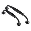 European Styles Black Drawer Pulls Smooth Grip Aluminum Cabinet Handle For Furniture Door Drawers Simple Mounting