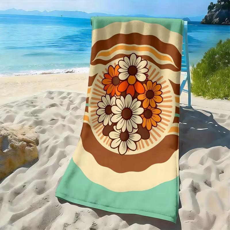 Pink Background Hibiscus Plumeria Tropical Beach Towel Sand Free Towel Monstera Palm Leaf Floral Print Lightweight Blanket