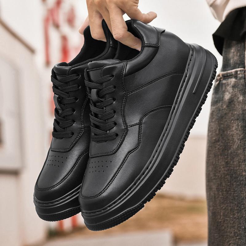 Plus Size 6CM 8CM Genuine Leather Height Increasing Elevator Shoes Height Increase Shoes Taller Insole Men Sneakers Casual Shoes