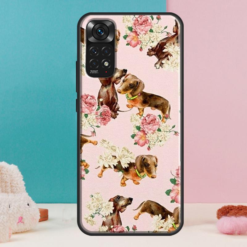 Cartoon Dachshund Dog Case For Xiaomi Redmi Note 14 13 12 Pro 11 9 10 9S 10S 11S 12S Redmi 14C 13C 10C 12C Cover