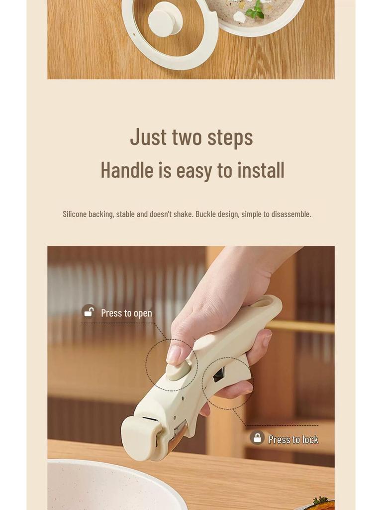 Detachable Handle Non-Stick Maifan Stone Cookware Set: Stir-Fry & Flat-Bottomed Pan for Induction Cookers.