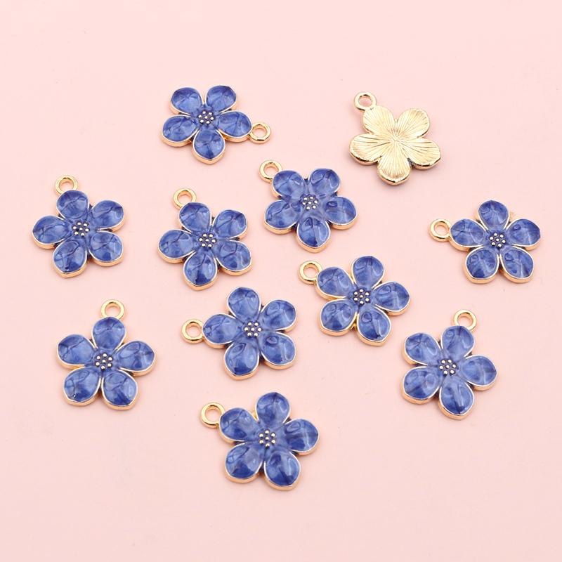 20pcs 17x14mm Flower Charms Pendant Enamel Alloy Small Cute Flower Charms DIY Jewelry Accessories Findings for Necklace Earrings