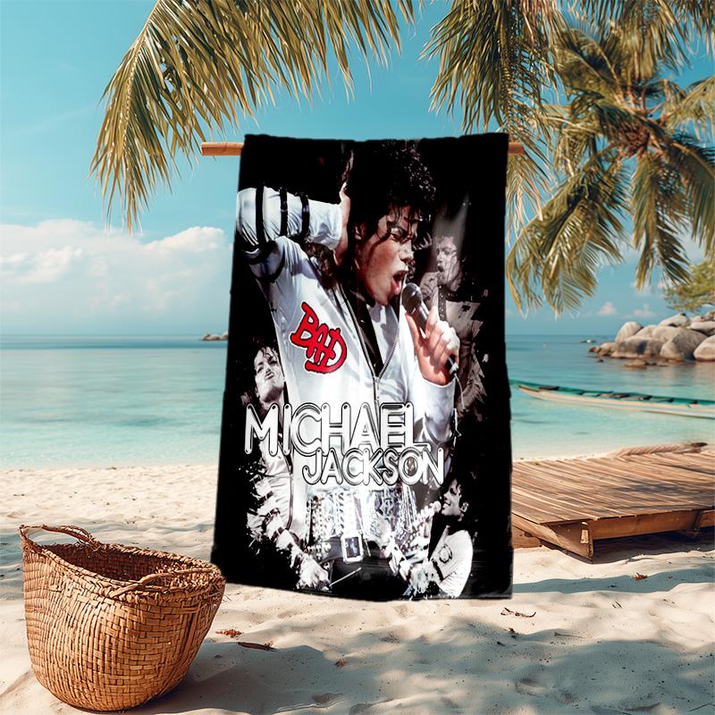 Amerikanische Musik Rock Michael Joseph Jackson Strandtuch Outdoor Camping Urlaub Schwimmen Strandtuch Outdoor Saugfähiges Badetuch Y4