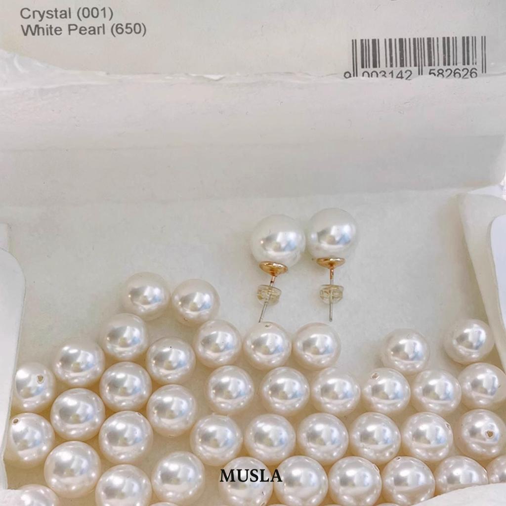 Musla Design New Round Pearl Stud Earrings For Women Fashion Ear Cuffs
