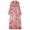 New Retro Printed Loose Belly Shading Mulle Lace Long Sleeve Dresses