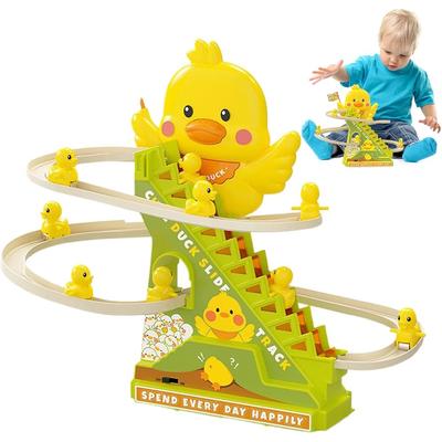 Toy Set Small Duck Climbing Stairs 8.86x10.83x5.51 Inches Lightweight 350g Interactive Animal Race Educational Slide Game