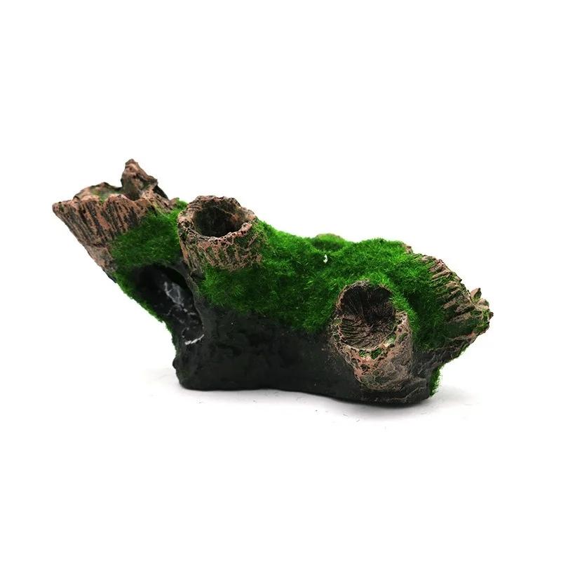 Aquarium Hollow Tree Tunnel Cave Ornament Fish Shrimp Turtle Hiding Shelter Fish Tank Decorations Fishbowl Accessories