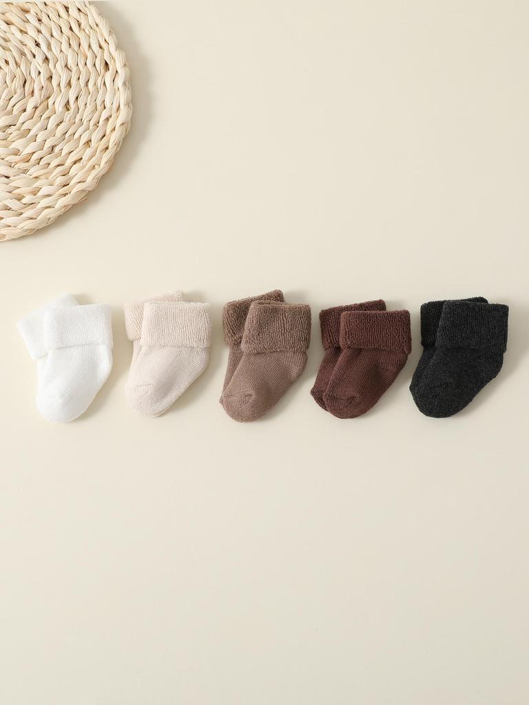 Thickened Warm Newborn Baby Terry Socks - Candy Colors for Autumn/Winter