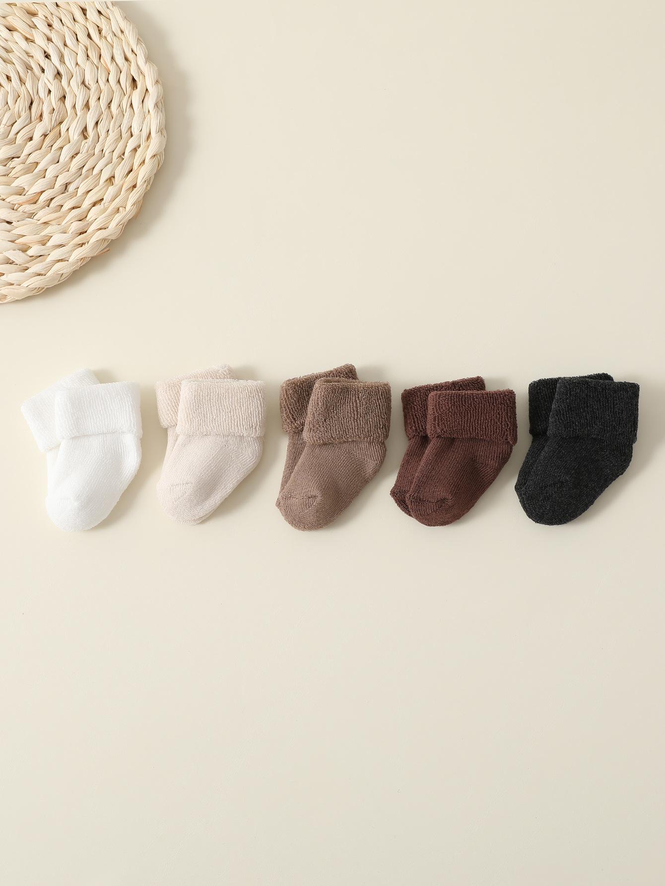 Thickened Warm Newborn Baby Terry Socks - Candy Colors for Autumn/Winter 0-6 months