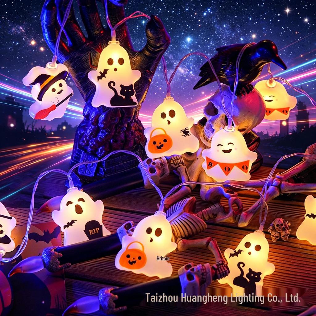 Colorful LED Halloween Ghost String Lights: Cute, Decorative Halloween Lighting