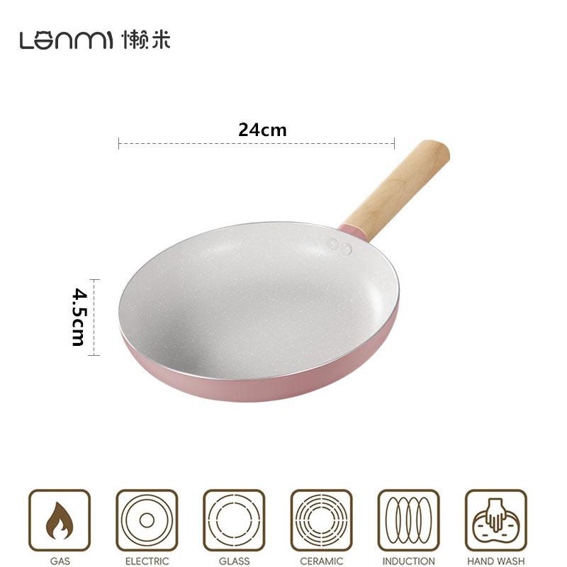 

Lanmi Nonstick Frying Pan Skillet Fry Pan Granite Egg Pan Omelet Pans Healthy Stone Cookware Chef s Pan Induction Compatible розовый
