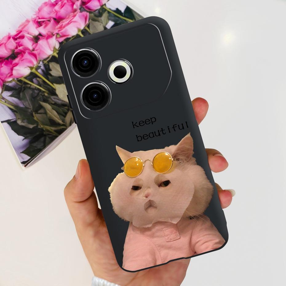 2024 Fashion Case For Tecno Pova 6 Neo Black Silicone Soft TPU Back Cover For Tecno Pova 6Neo 4G Phone Cases