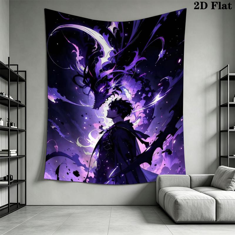 Solo Leveling Tapiz de Pared Estético Colgante de Pared Manta de Tela Impresa Tapices Decorativos para Dormitorio Sala de Estar Decoración del Hogar