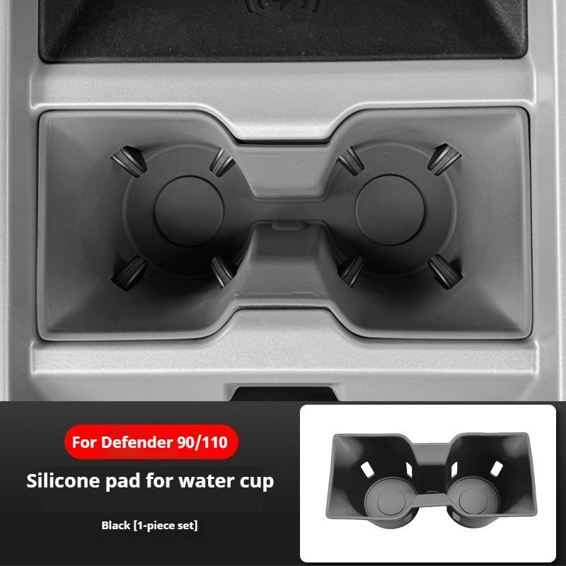 For Land Rover Defender 90 110 2025 Car Central Console Silicone Wireless Charging Pad Water Cup Holder Rear Armrest Cup Coaster
