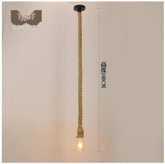 American Retro Hemp Rope Pendant Lamp for Restaurants, Hotels, Shops, and Bars