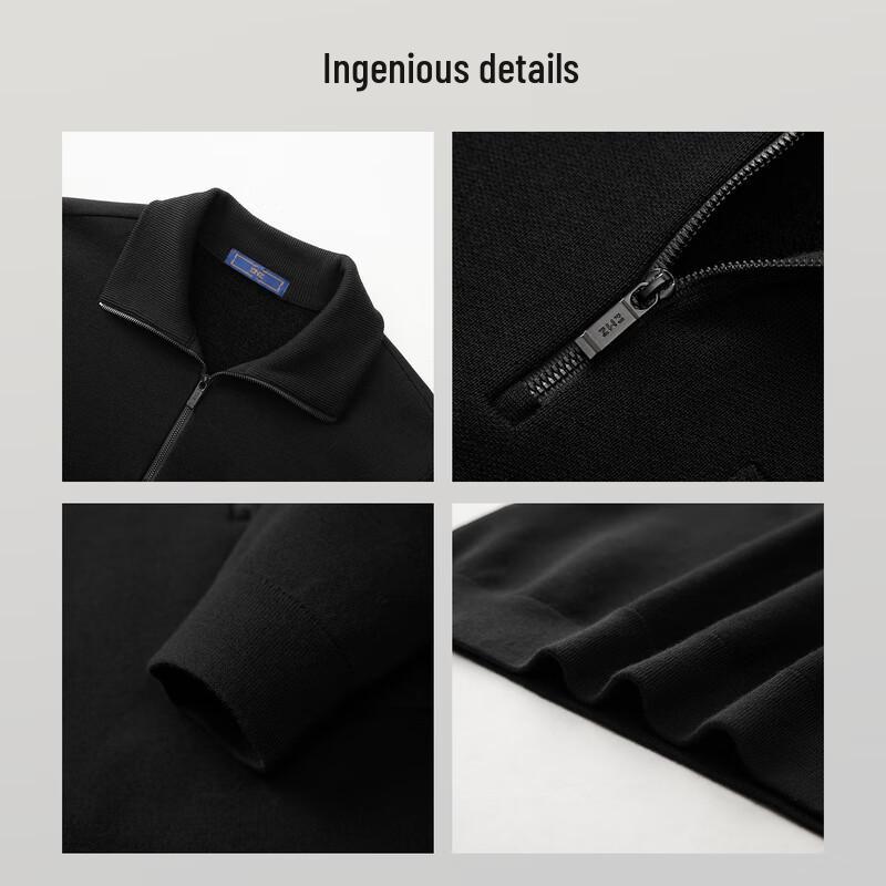 EMZ Erdos Men's Wool Blend Polo Collar Sweater