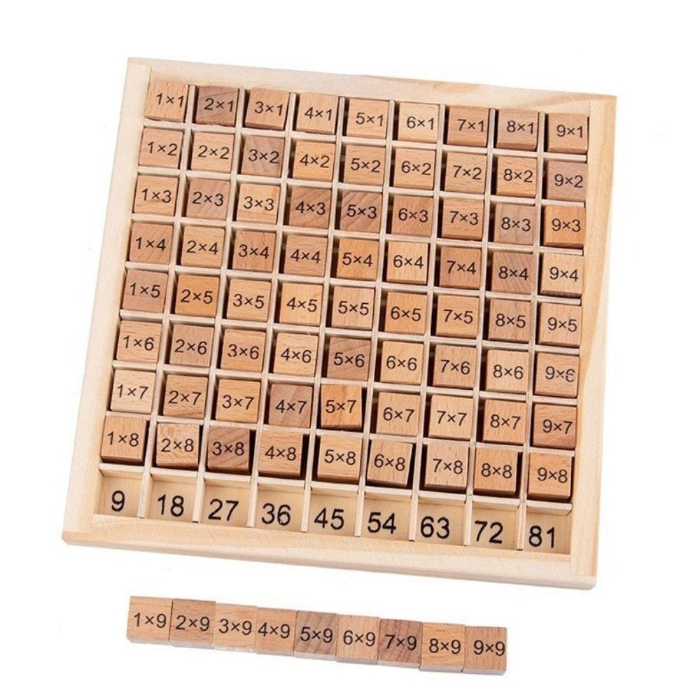 Wooden Multiplication Table Board Interactive Puzzle Learning Toy Math Education Toy  Learning