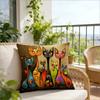 Federa per Cuscino Gatto Astratto Colorato Stile Picasso Stampa Artistica Custodia Cuscino Gattino Carino Per Divano Letto Divano Regalo Decorazione Casa Boho
