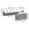 8-teiliges Gartensofa-Set mit Kissen Schwarzes Poly-Rattan