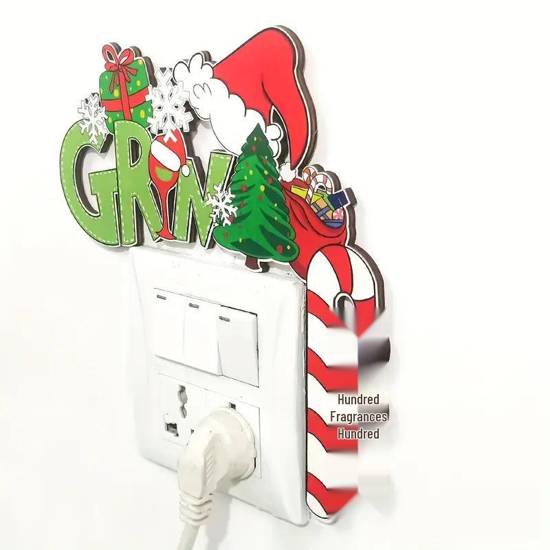 Vánoční Grinch Dřevěná Dekorace Rohu Rámu Dveří Ozdoby