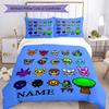 Set Biancheria da Letto Sprunki con Nome Personalizzato da 3 Pezzi, Chiusura con Bottoni, Include 1 Copripiumino e 2 Federe, Morbido e Confortevole per Tutte le Stagioni.